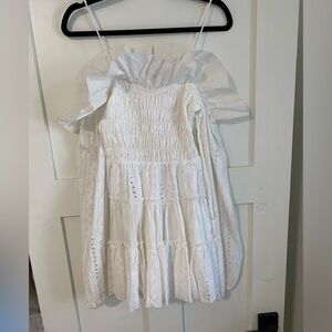 Choosy White Ruffle Off The Shoulder Dress